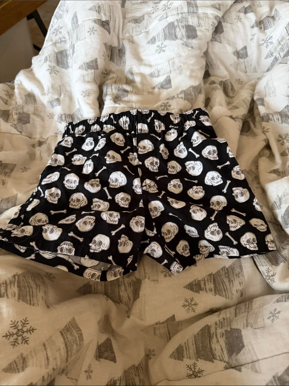 Old Navy Black Skull-Print Kids Shorts
